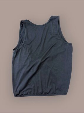 Black backless Twist Back Tank Top Size S Soft Stretchy. Poly Viscose Spandex